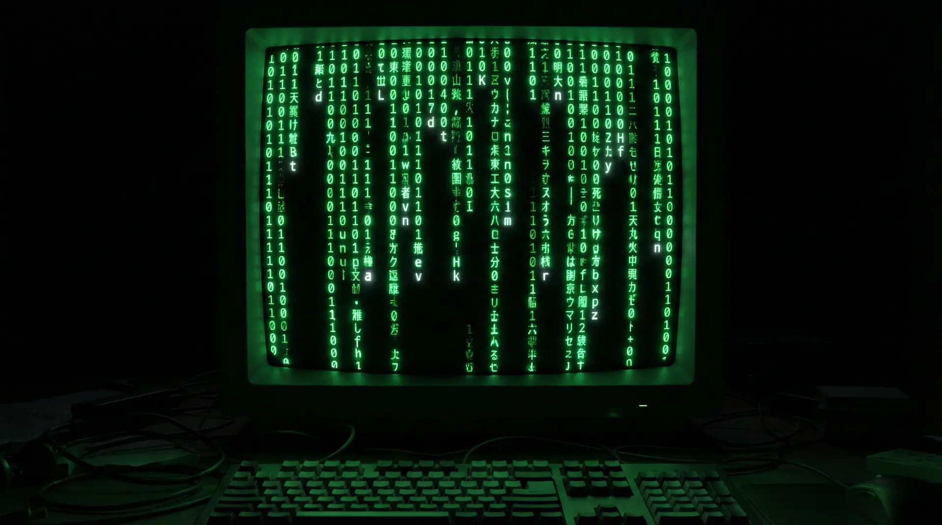 51暗网 矩阵代码雨终端背景
